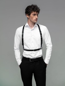 MĘSKA UPRZĄŻ SKÓRZANA HARNESS OZDOBNY