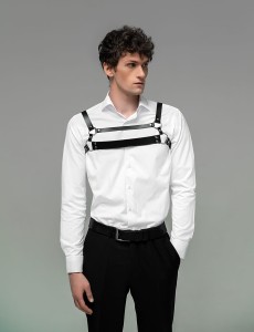 MĘSKA UPRZĄŻ SKÓRZANA HARNESS PASY NA KLATKĘ