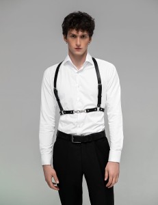 MĘSKA UPRZĄŻ SKÓRZANA HARNESS OZDOBNY 