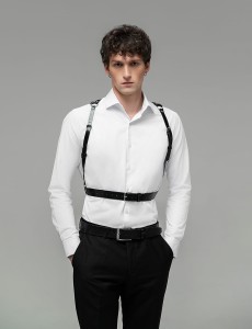 HARNESS MĘSKI SZELKI NA PLECY UPRZĄŻ OZDOBNA 