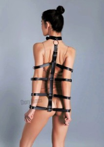  HARNESS UPRZĄŻ,  PASY DO KRĘPOWANIA  - ZE SKÓRY NATURALNEJ  