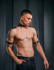 HARNESS MĘSKI PASY NA CIAŁO UPRZĄŻ SKÓRZANA  