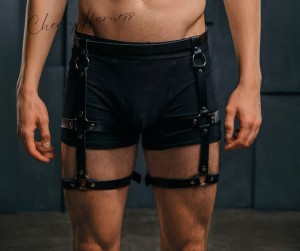 HARNESS MĘSKI, UPRZĄŻ NA UDA SKÓRZANA