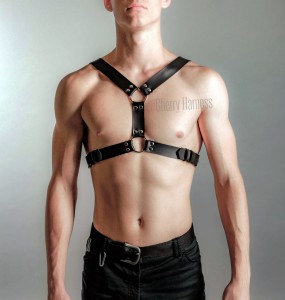 HARNESS NA KLATKĘ MĘSKI UPRZĄŻ SKÓRZANA